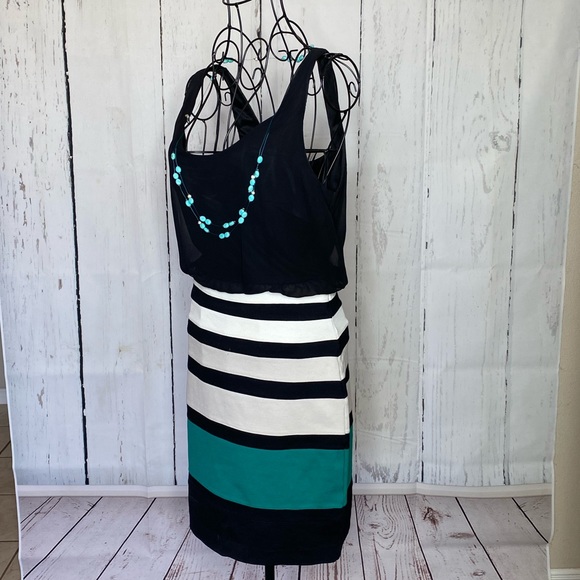 Express Black white and turquoise dress - Picture 4 of 6